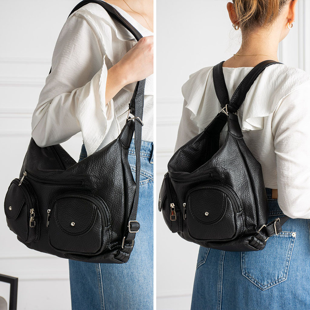 LS106 Premium Suni Deri Kadın Sırt & Omuz Çantası